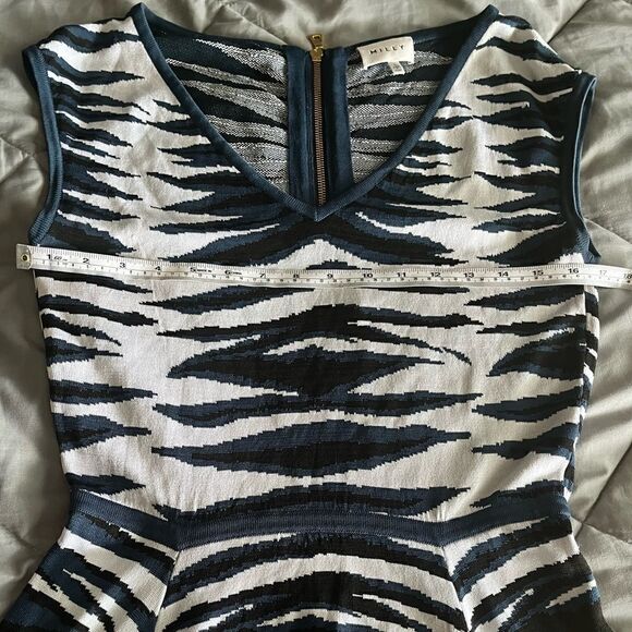 Milly Revolve Zebra Jacquard Fit & Flare Dress - Picture 10 of 13